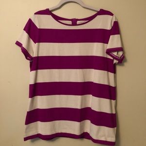 SALE! Loft fuschia / berry knit striped top, Large